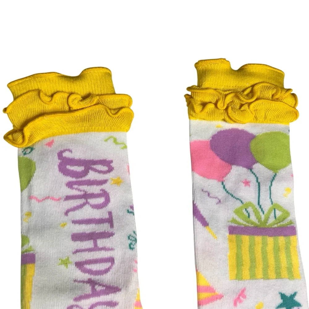 Baby Birthday Girl Leg Warmers Jambieres One Size Cake Ruffled